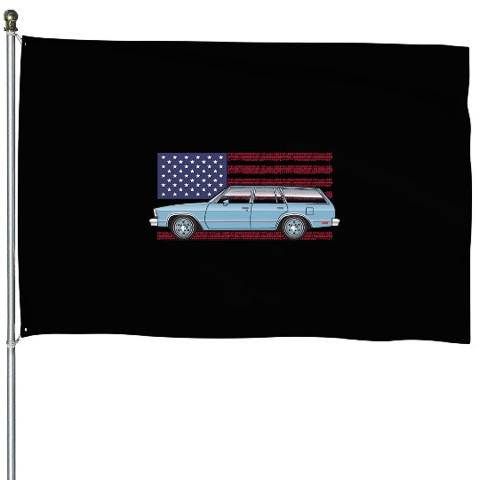 Usa Light Blue House Flags