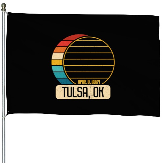 Total Solar Eclipse Oklahoma Tulsa April 28 2024Tu House Flags