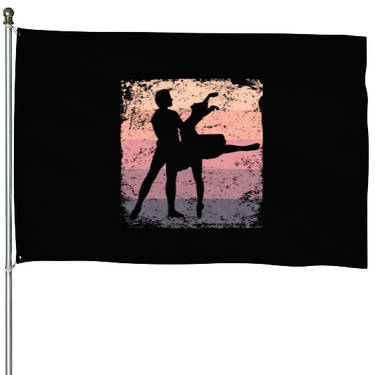 Ballet Dance Couple Vintage Ballerina House Flags