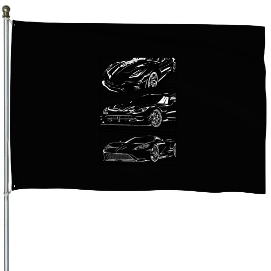 Fancy Super fast Car House Flags