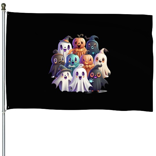 Ghostly Friends House Flags