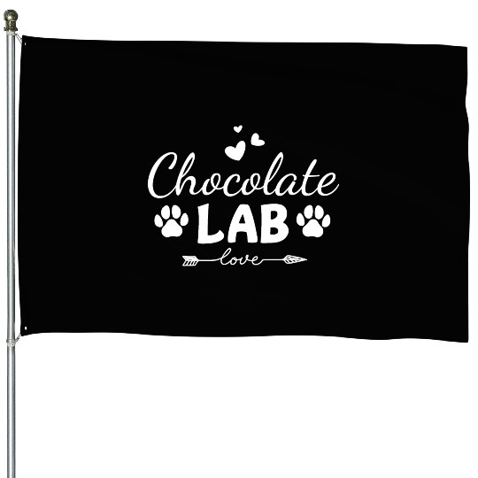 Chocolate Lab Love House Flags