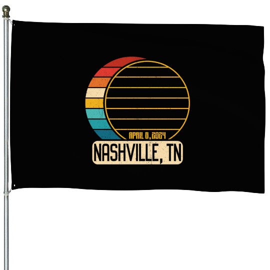 Total Solar Eclipse Tennessee Nashville 4 28 2024N House Flags