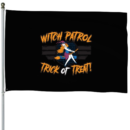 Witch Patrol: Trick or Treat! Policeman Halloween House Flags
