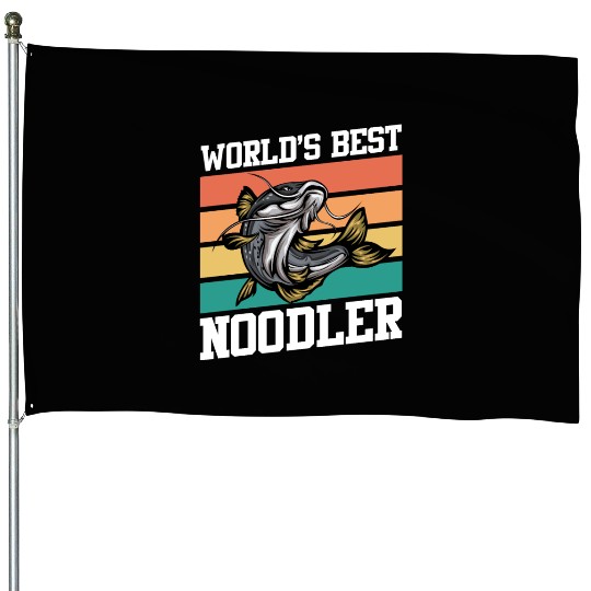 World´s Best Noodler Catfish Fishing Angler House Flags