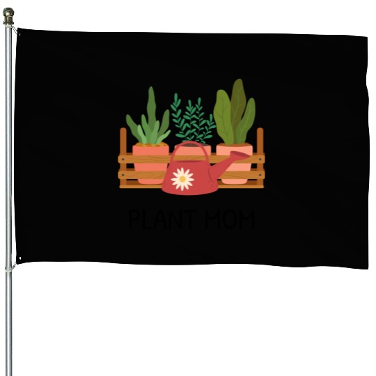 Pot Plant Mom House Flags
