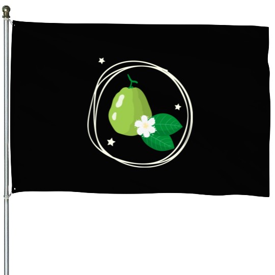 Guava With Flower And Leaves House Flags