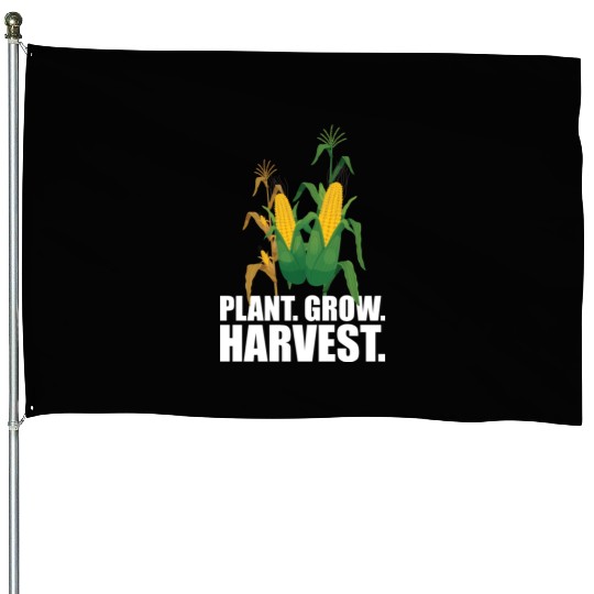 Corn Farmer Plant Grow Harvest House Flags