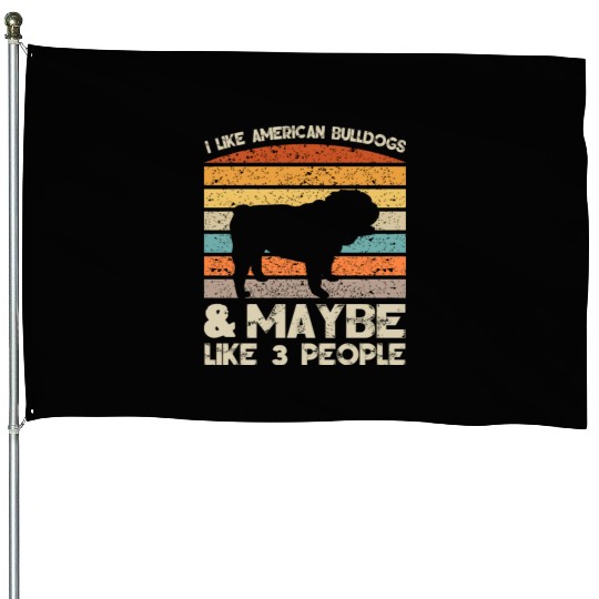 I Like American Bulldogs Retro Clothes And House Flags