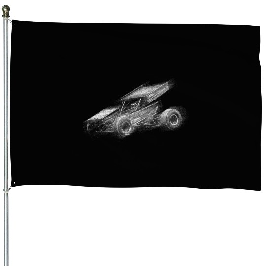 Sprint Car Mom Dirt Track Racing Racing Race Day House Flags