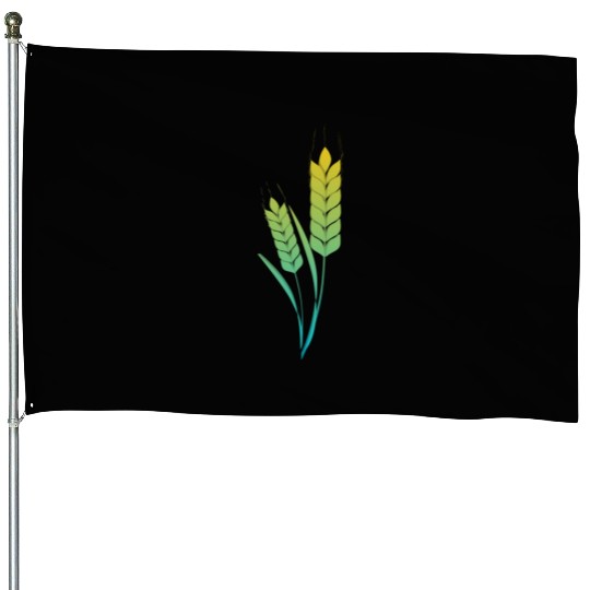 Green Grass House Flags