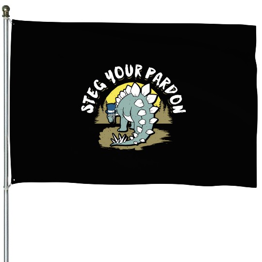 Dinosaur T For Stegosaurus House Flags