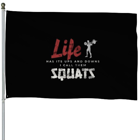 Funny Fitness Gym Workout Weights Squat Men Women House Flags