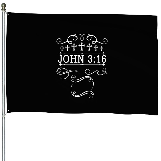 John 3:16 Love Jesus Christian Christmas House Flags