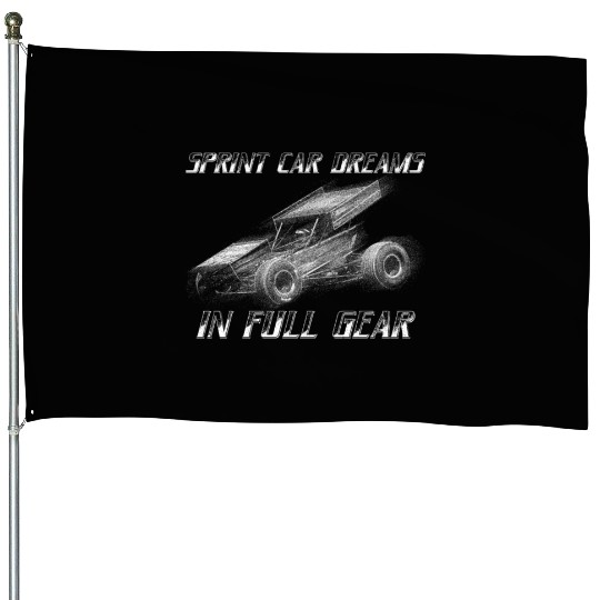 Sprint Car Mom Dirt Track Racing Racing Race Day House Flags