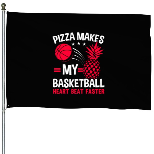 Pineapple Basketball Tropical Fruit Summer Sport House Flags