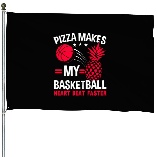 Pineapple Basketball Tropical Fruit Summer Sport House Flags