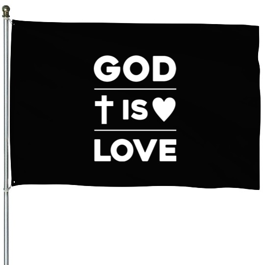 God Is Love Love Jesus Christian Christmas House Flags
