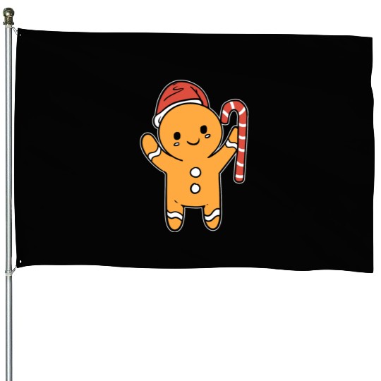 Gingerbread Cookie Baker Gift House Flags