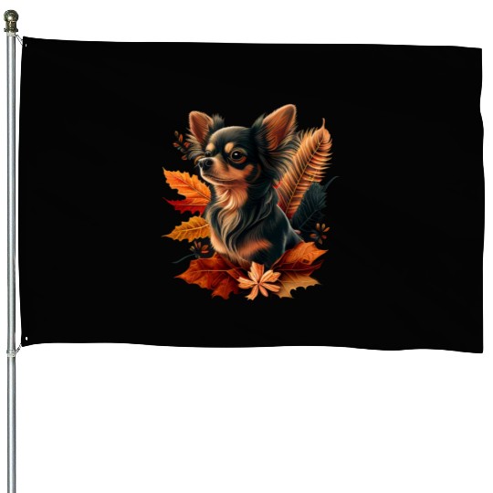 Chihuahua | Thanksgiving Day Farmer Food Autumn House Flags