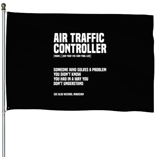 Funny Air Traffic Controller An Airplane Runway House Flags