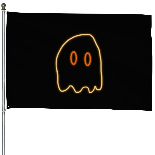 Yellow neon ghost House Flags