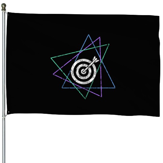 Geometric Bullseye Target House Flags