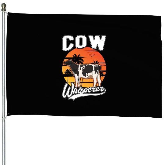 Cow Whisperer Farmer Cattle Breeder Cows House Flags