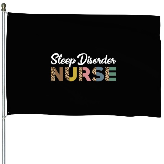 Sleep Disorder Nurse Leopard Pattern House Flags