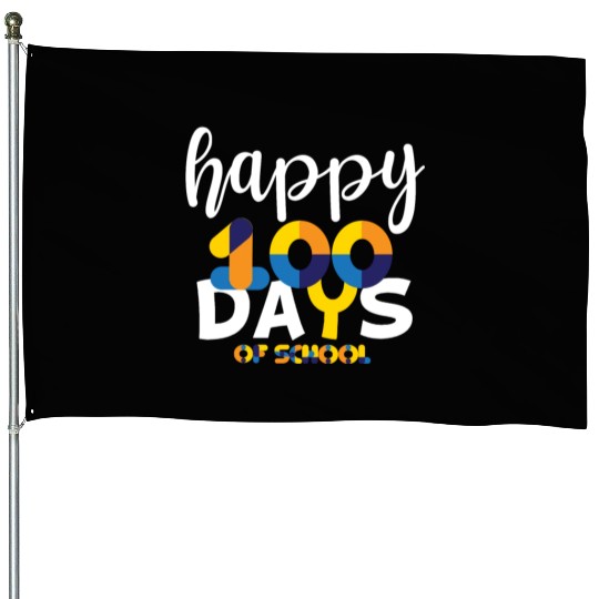 Happy 100 Days Of School House Flags Teacher Team Grade