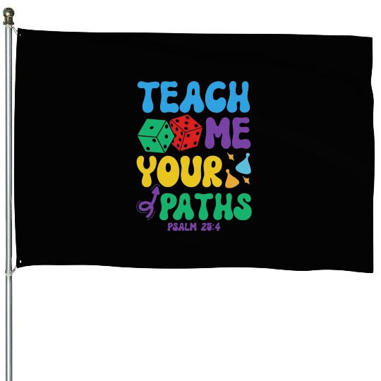VBS Crew Teach Me Your Paths Psalm 25:4 Bible House Flags