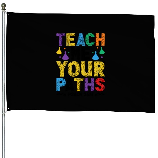 VBS Crew Teach Me Your Paths Psalm 25:4 Religious House Flags