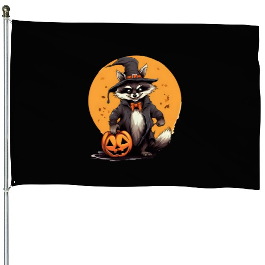 Spooky Critter Companions: Halloween-Themed Animal House Flags