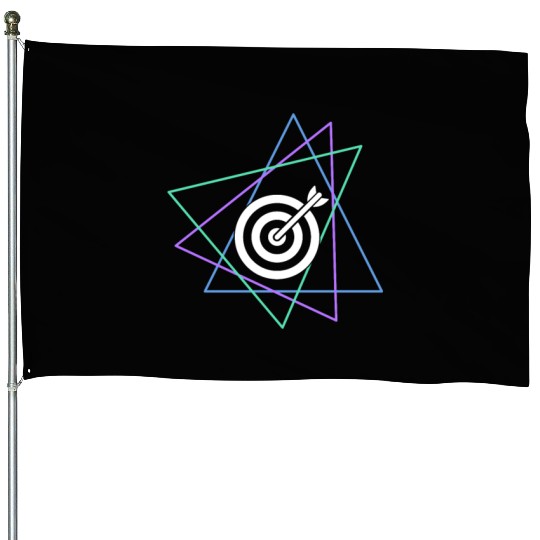 Geometric Bullseye Target House Flags