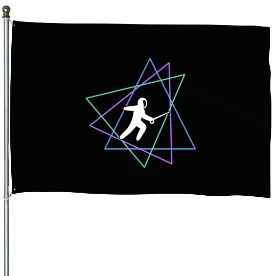 Geometric Fencing Duel House Flags