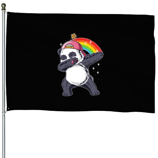 Dabbing Panda Panda Bear Friend Lover Giant Panda House Flags