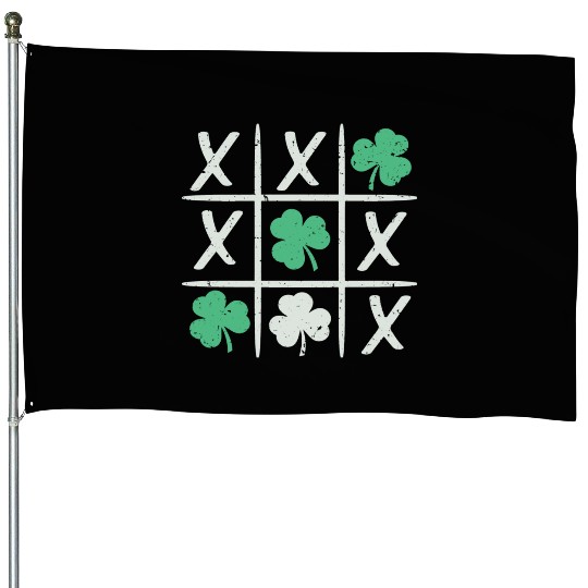St Patrick s Day Tic Tac Toe Lucky Shamrock House Flags