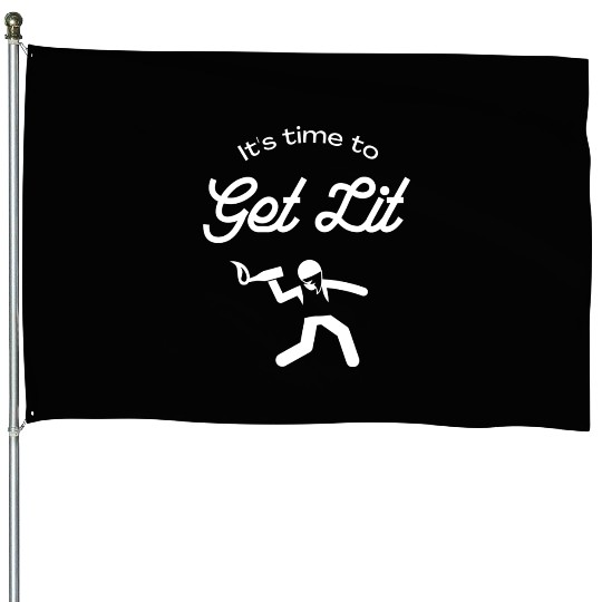 Get Lit Funny Molotov Cocktail Anarchy Lover House Flags