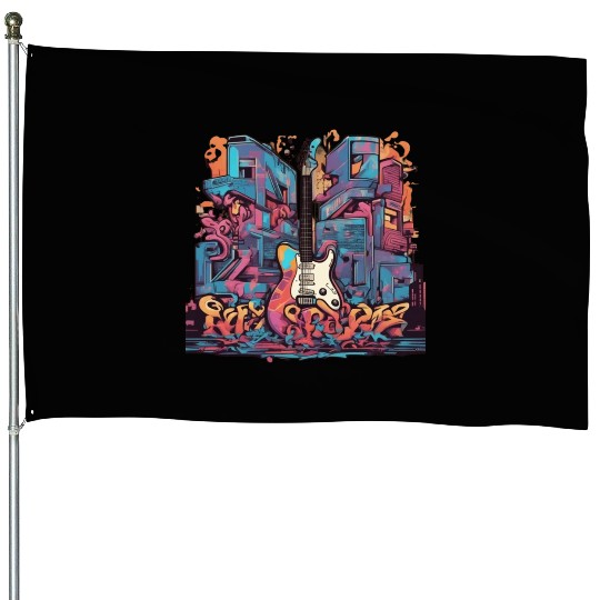 Graffiti Hip-Hop Guitar House Flags