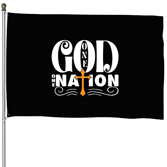One God One Nation Love Jesus Christian House Flags