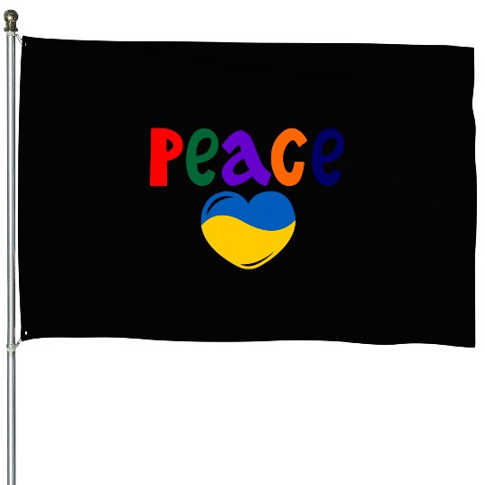 Heart peace ukraine colors Peace House Flags