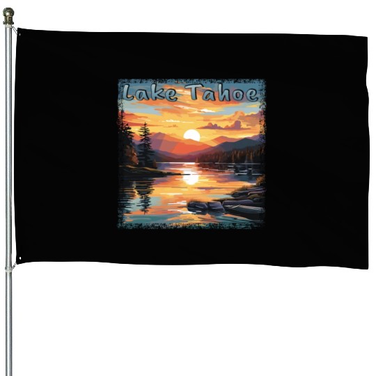 Grunge Sunset: Vacation at Lake Tahoe, House Flags