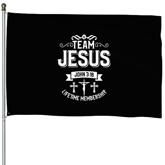 Team Jesus Love Jesus Christian Christmas House Flags