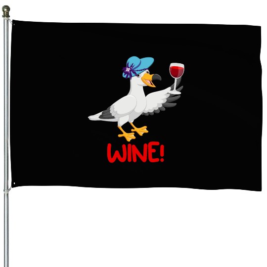 Seagull House Flags Wine Lover North German Seagulls