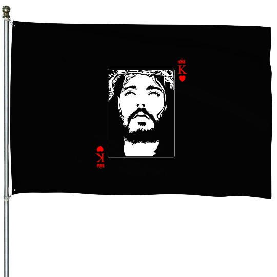 Jesus Is King Jesus King Of Hearts Card Christian House Flags