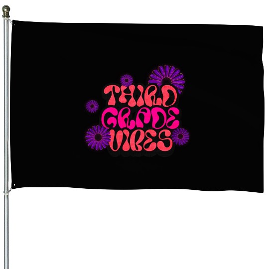 Fourth Grade Vibes for School Guys Neon Colors House Flags