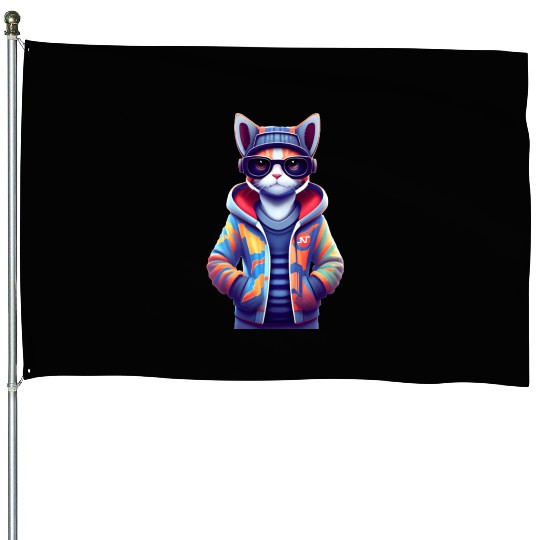 Smart Cat House Flags