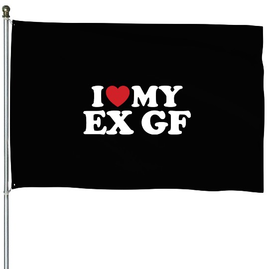 I Love My Ex Girlfriend I Heart Groovy House Flags