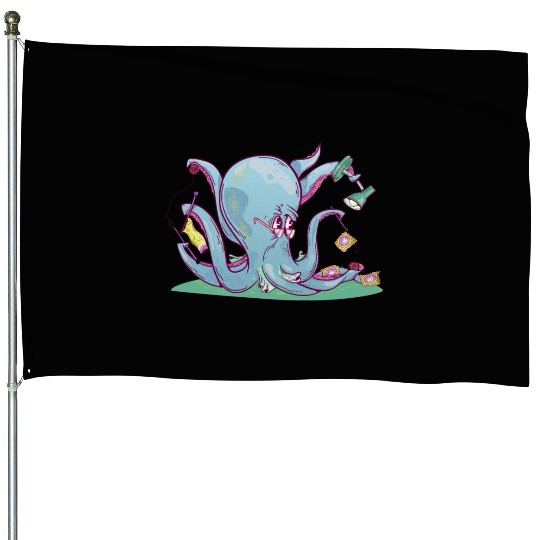Octopus Crocheting House Flags