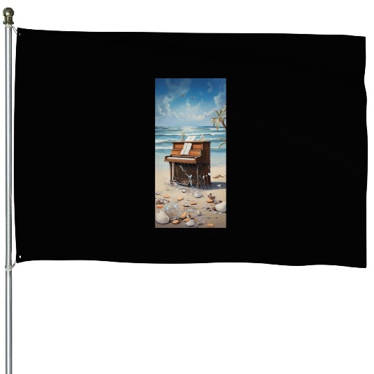 Piano and beach House Flags